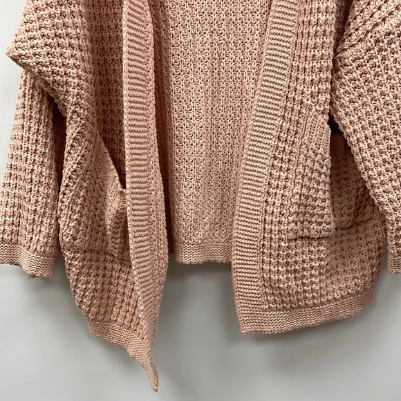 Women's Pink Knit Cardigan Sweater - Picture 5 of 10